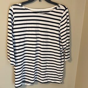 Market & Spruce Black and White 3/4 Sleeve Boxy Blouse
